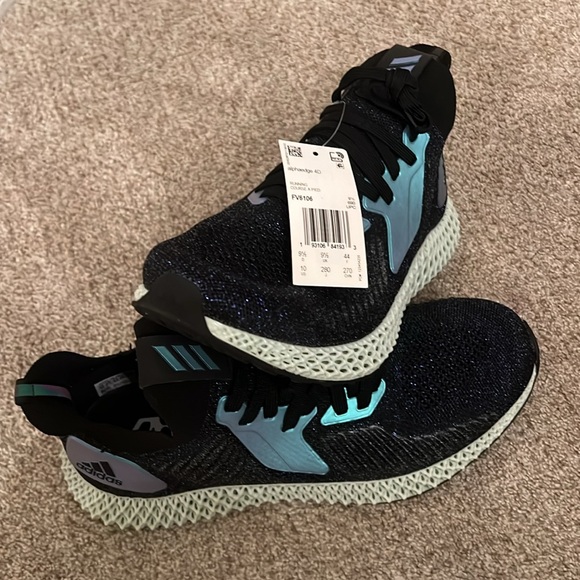 Men’s Adidas Alphaedge 4D Core Black-Glory Blue-Collegiate Purple FV6106 New - Picture 4 of 4